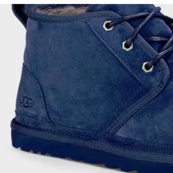 UGG neumel classic suede sheepskin chukka boots mens size 12 Navy winter boots - Picture 4 of 9